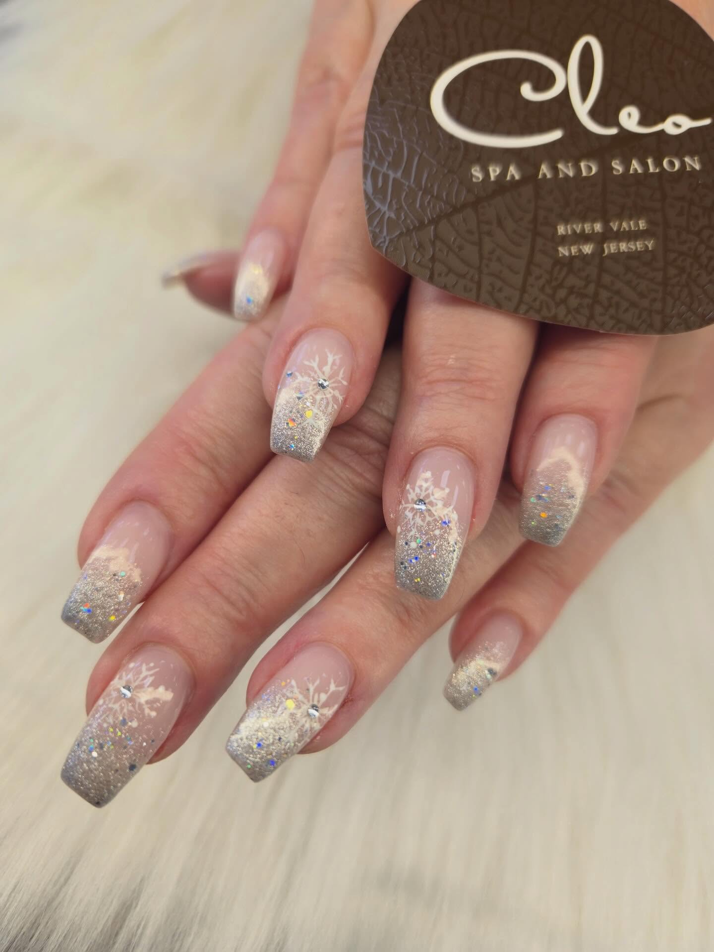 Glitter nail art at Cleo Spa & Salon
